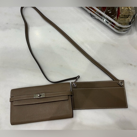 HERMES KELLY LONGUE WALLET WITH STRAP - Picture 1 of 7